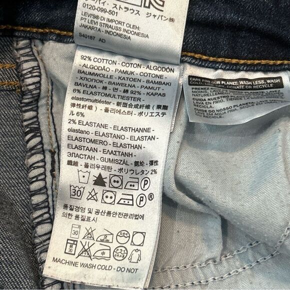 Levi’s Levis 711 Skinny Jeans Distressed Dark Wash Blue Size 24 - Picture 9 of 11